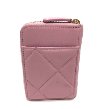 CHANEL Coin case lambskin pink COCO Mark CC Matelasse/Card Case Women Used Authentic
